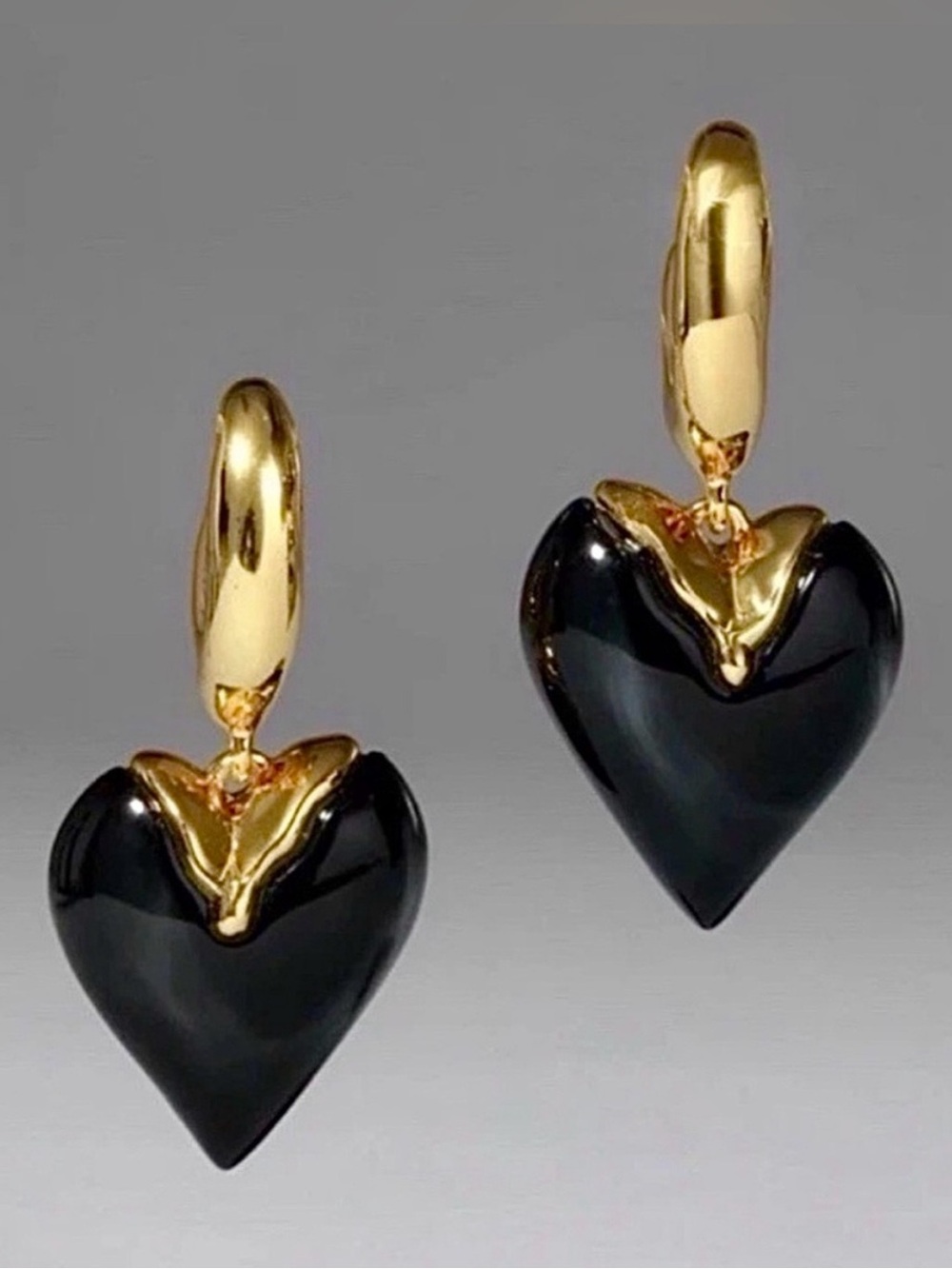 Alexis Bittar Dripping Heart Earrings - Onyx